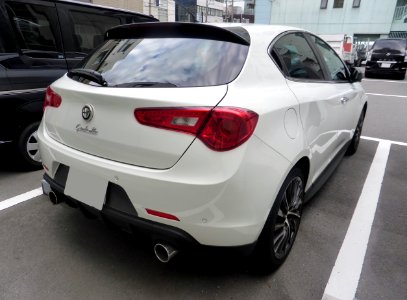 The rearview of white Alfa Romeo Giulietta III Sportiva