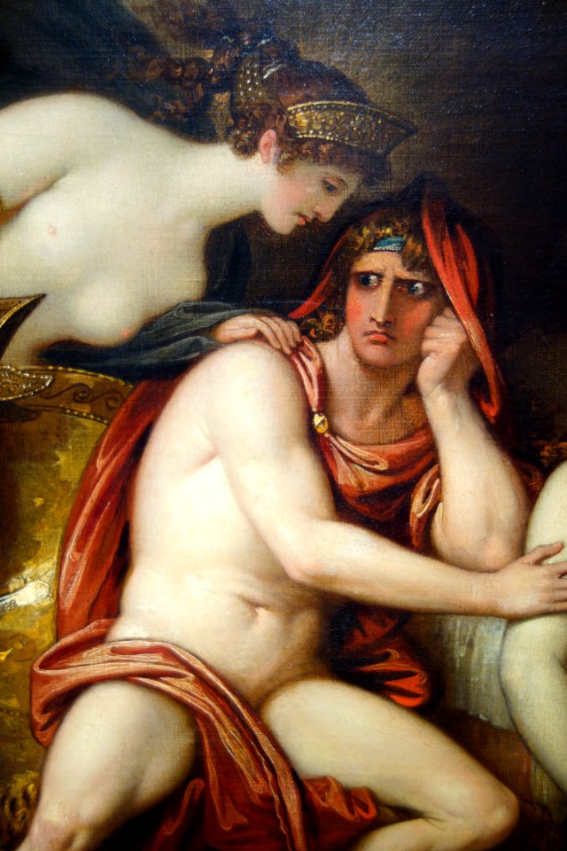 Thetis Bringing Armor to Achilles, detail of 1806 version, by Benjamin West, oil on canvas - New Britain Museum of American Art - DSC09143