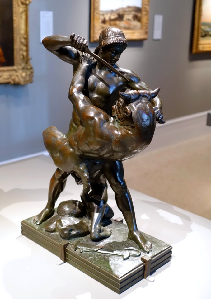 Theseus Slaying the Minotaur, by Antoine-Louis Barye, c. 1840, bronze - Wadsworth Atheneum - Hartford, CT - DSC05526