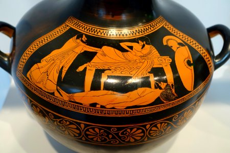 The Ransom of Hector, hydria, by the Pioneer Group, Attic Greek, 510-500 BC, red-figure terracotta - Sackler Museum - Harvard University - DSC01787