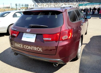 The rearview of Honda Accord Tourer (DBA-CW2) used as a race control car of Suzuka Circuit