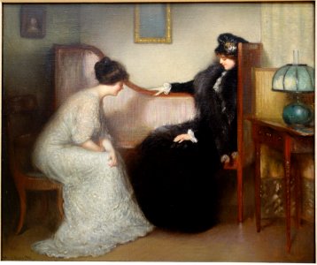 The Visit by Walter Gilman Page, 1890s, oil on canvas - Chazen Museum of Art - DSC02275