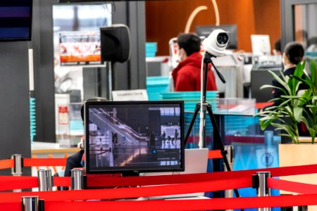 Thermography Camera at the Security Checkpoint in Tokyo Haneda Airport