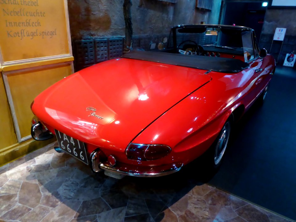 The rearview of 1966 Alfa Romeo 1600 Spider Duetto