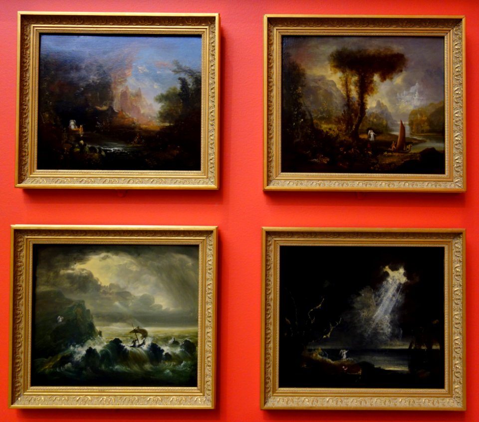 The Voyage of Life, Four Sketches, by Thomas Cole, c. 1840, oil on wood - Albany Institute of History and Art - DSC08072