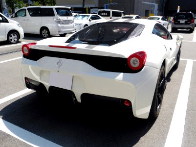 The rearview of Ferrari 458 Speciale