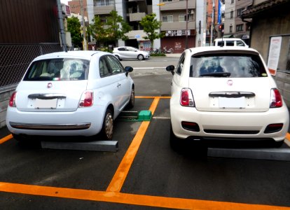 The rearview of FIAT 500 Pop & 500S