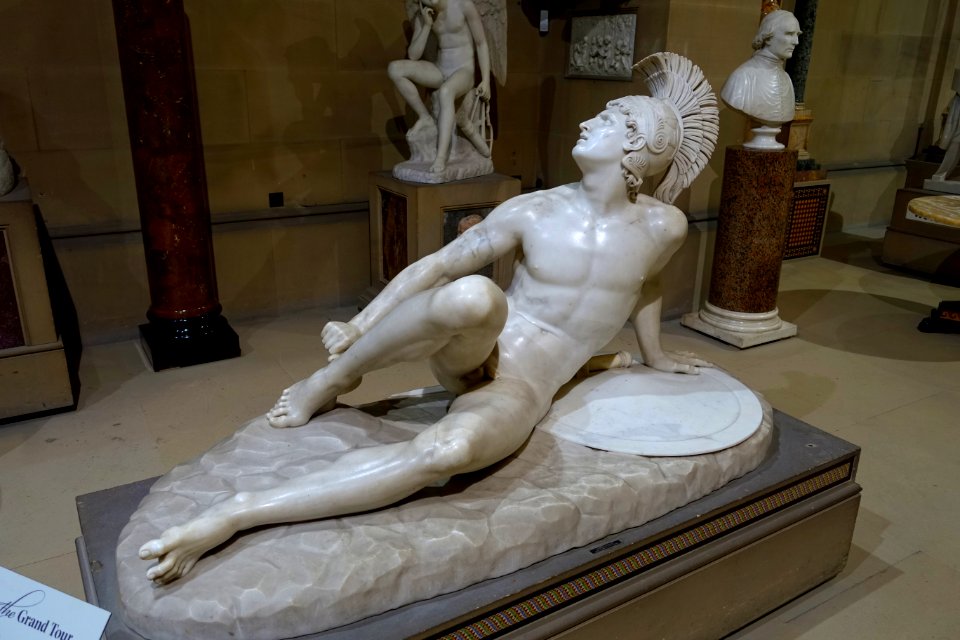 The Wounded Achilles by Filippo Albacini, 1825, marble - Sculpture Gallery, Chatsworth House - Derbyshire, England - DSC03531