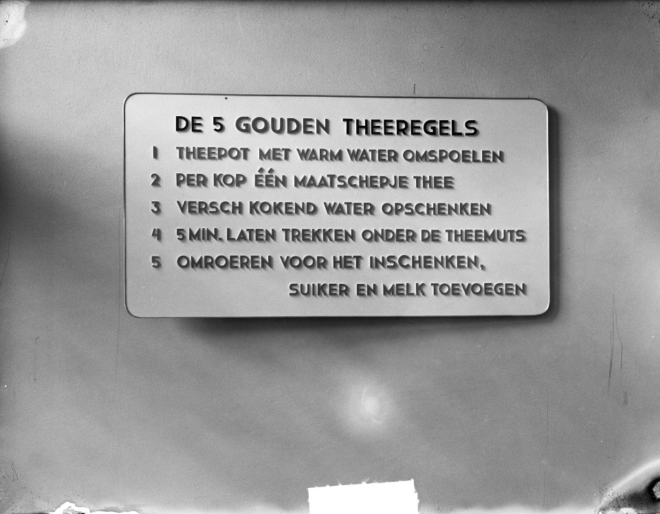 Theeadviesbureau 5 Gouden regels, Bestanddeelnr 904-1596