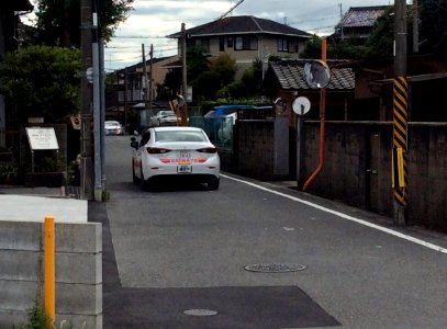 The rearview of Mazda AXELA (BM) as an instruction car of NARA AUTO SCHOOL