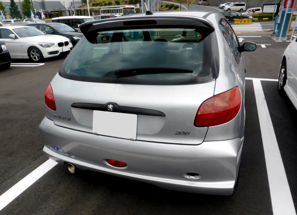 The rearview of Peugeot 206 3door