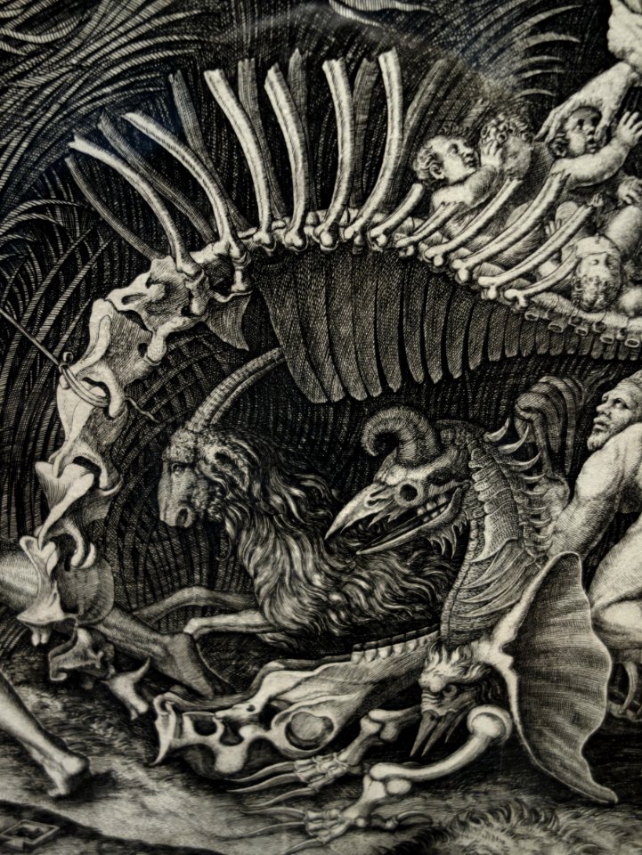 The Witches Rout (Lo Stregozzo), detail, by Marcantonio Raimondi and Agostino Veneziano, engraving - National Museum of Western Art, Tokyo - DSC08257