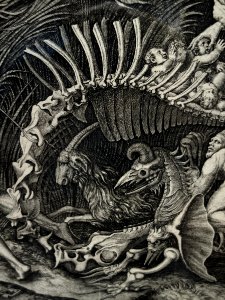 The Witches Rout (Lo Stregozzo), detail, by Marcantonio Raimondi and Agostino Veneziano, engraving - National Museum of Western Art, Tokyo - DSC08257