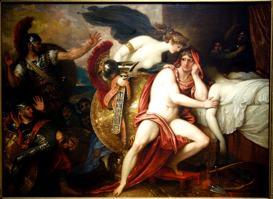 Thetis Bringing Armor to Achilles, 1806 version, by Benjamin West, oil on canvas - New Britain Museum of American Art - DSC09139