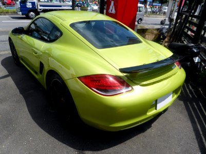 The rearview of Porsche Cayman S MY2009