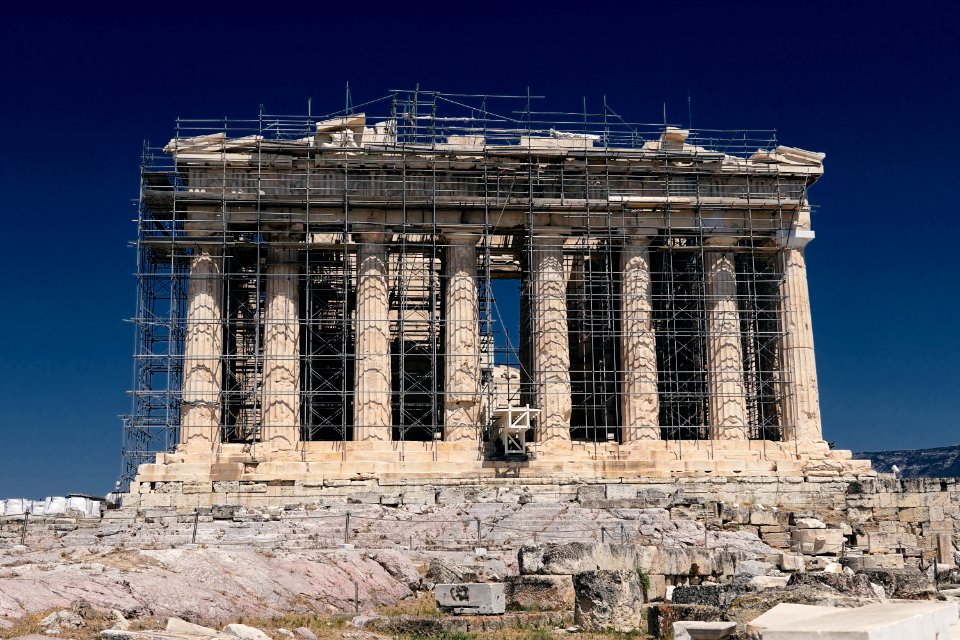 The West Facade of the Parthenon on July 30, 2020