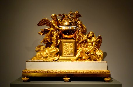 The Triumph of Love over Time, mantel clock signed Lepaute a Paris, France, probably c. 1780-1790, gilt bronze, enamel, marble, 17.190.2126 - Metropolitan Museum of Art - New York City - DSC07617