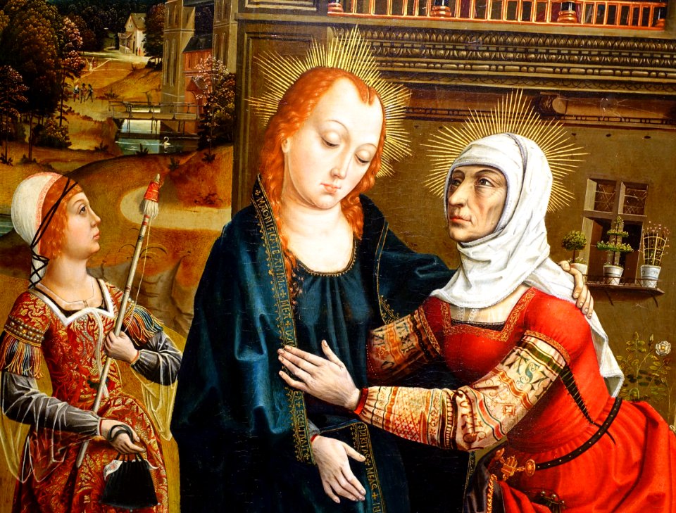 The Visitation by the Master of the Retablo of the Reyes Catolicos (Master of the Catholic Kings), detail, 1496-1497, oil on wood - University of Arizona Museum of Art - U. Arizona - Tucson, AZ - DSC08149