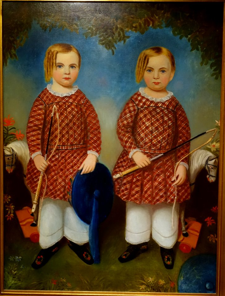 The Wonson Twins, by Moses B. Russell, c. 1846, oil on canvas - Cape Ann Museum - Gloucester, MA - DSC01040