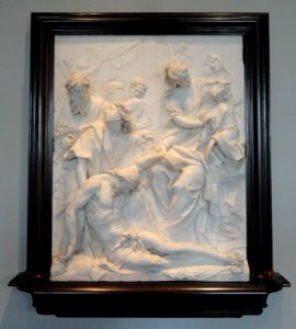 The Virgin Mary Swooning over the Dead Body of Christ at the Foot of the Cross, by Pierre-Etienne Monnot, 1710, marble - National Gallery of Art, Washington - DSC08663