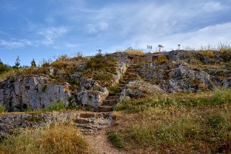 The rock-cut staircase of the south slope of the Deme of Koile on May 11, 2020 photo
