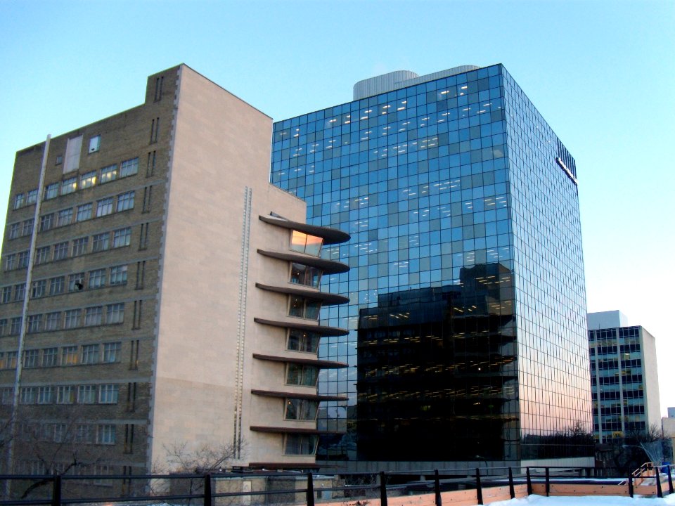 The Winnipeg Clinic building and the Great West Life building