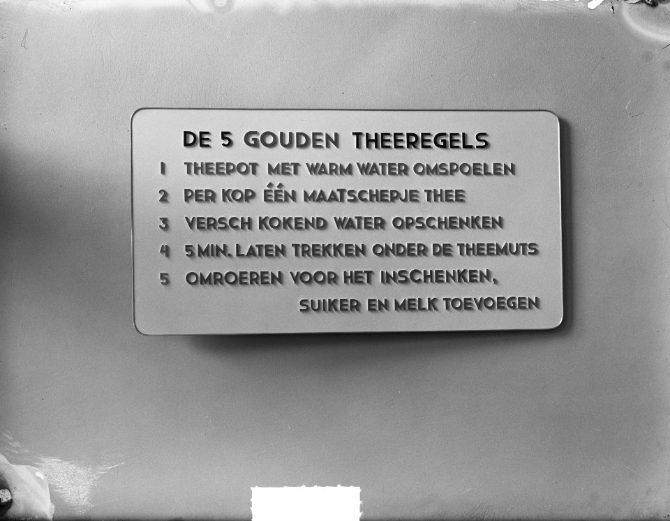 Theeadviesbureau 5 Gouden regels, Bestanddeelnr 904-1595
