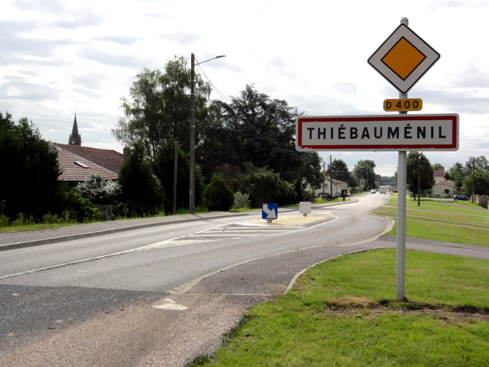Thiébauménil (M-et-M) city limit sign