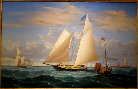 The Yacht America Winning the International Race, by Fitz Henry Lane, 1851, oil on canvas - Peabody Essex Museum - DSC07257