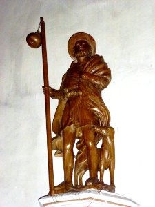 Thiberville (Eure, Fr) église Saint Taurin, statue Saint Roch pélerin