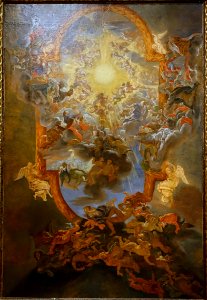The Triumph of the Name of Jesus, by Il Baciccio (Giovanni Battista Gaulli), 1676-1679, oil on paper, study for ceiling of Il Gesu in Rome - Princeton University Art Museum - DSC06514