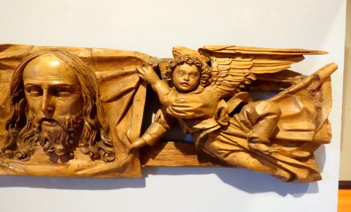 The Veil of St. Veronica Held by Angels, attributed to Michael Zeynsler, 3 of 3, c. 1520, lindenwood - Krannert Art Museum, UIUC - DSC06375