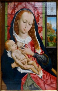 The Virgin and Child, Follower of Rogier van der Weyden, Netherlandish, c. 1480, oil on redwood panel - Fogg Art Museum, Harvard University - DSC01014
