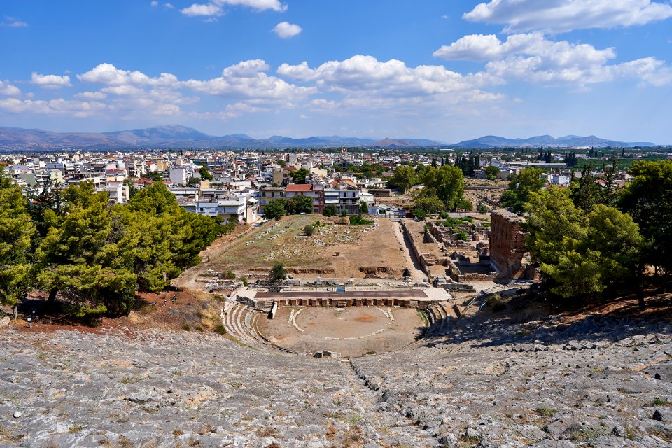 The view from the Theatre of Argos on September 5, 2020