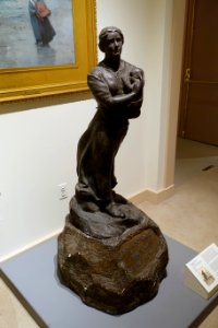 They Also Serve Who Stand and Wait, Portrait of a Fisherman's Wife, by Leonard Craske, c. 1944, plaster with black patina - Cape Ann Museum - Gloucester, MA - DSC01391