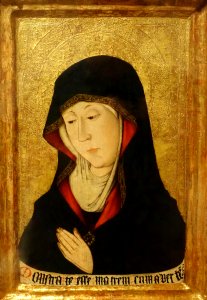 The Virgin Mary at Prayer, Valencian Master, c. 1460, oil, tempera, and gold on panel - Krannert Art Museum, UIUC - DSC06383