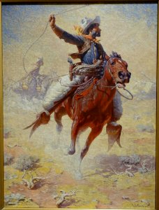 The Roping by William Robinson Leigh, 1914, oil on canvas - Blanton Museum of Art - Austin, Texas - DSC08177