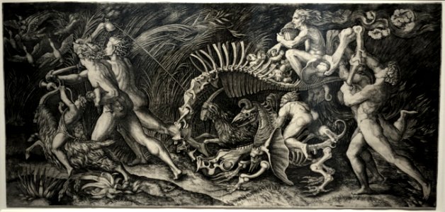 The Witches Rout (Lo Stregozzo), by Marcantonio Raimondi and Agostino Veneziano, engraving - National Museum of Western Art, Tokyo - DSC08256