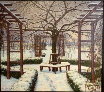 The Rosenhohe in Winter, by Fritz Osswald, 1918, oil on canvas - Museum Künstlerkolonie Darmstadt - Mathildenhöhe - Darmstadt, Germany - DSC06062