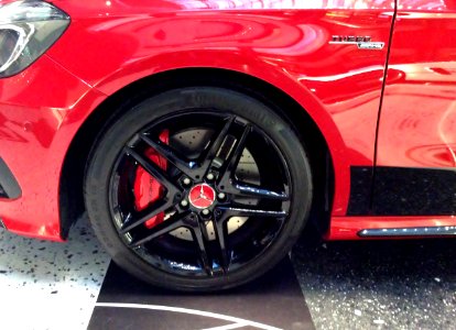 The tire wheel of Mercedes-Benz A45 AMG 4MATIC Performance Studio Special (W176)