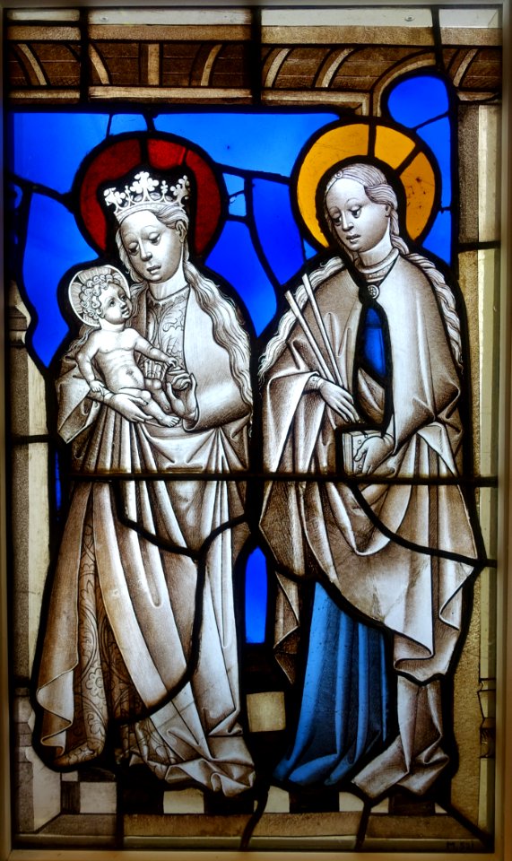 The Virgin and Child and St. Ursula, Cologne, c. 1450-1460, stained glass - Museum Schnütgen - Cologne, Germany - DSC09783