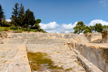 Theatral area mountains Phaistos Crete Greece