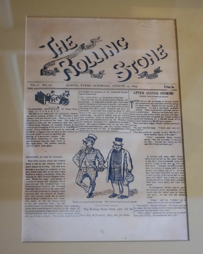 The Rolling Stone, August 25, 1894 - O. Henry Museum - Austin, Texas - DSC09245