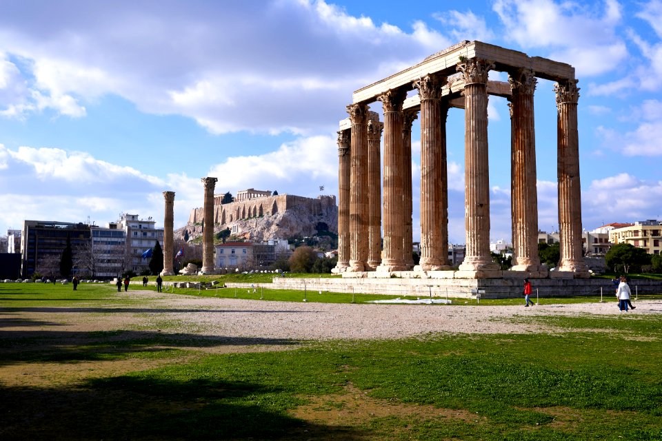 The Temple of Zeus in Athens on 17 February 2019