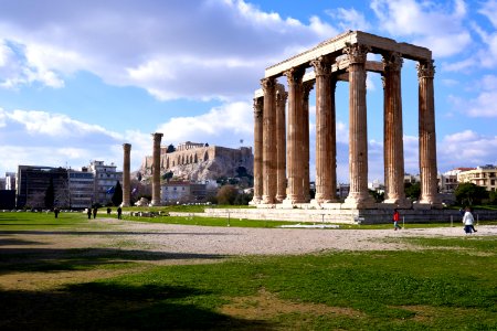 The Temple of Zeus in Athens on 17 February 2019