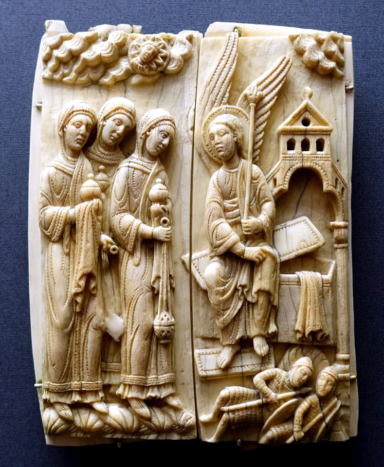 The Three Marys at the Sepulchre, Cologne, c. 1150-1160, walrus ivory - Museum Schnütgen - Cologne, Germany - DSC00147