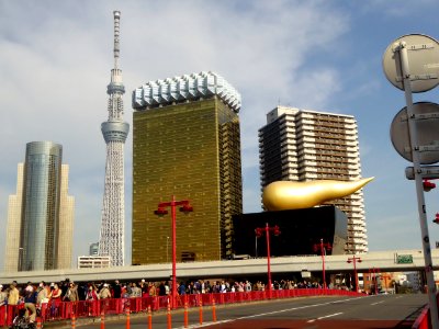 The Sumida Ward Office,Sky Tree,Asahi Beer Tower and Super Dry Hall