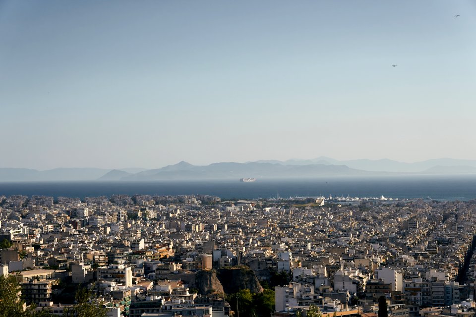 The Saronic Gulf from Philopappos Hill on June 9, 2020