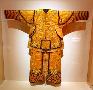 Theatrical jacket and skirt with dragons and clouds, China, Imperial Silk Manufactory, Suzhou, Qianlong period, 1736-1795 AD, silk - Peabody Essex Museum - DSC08011