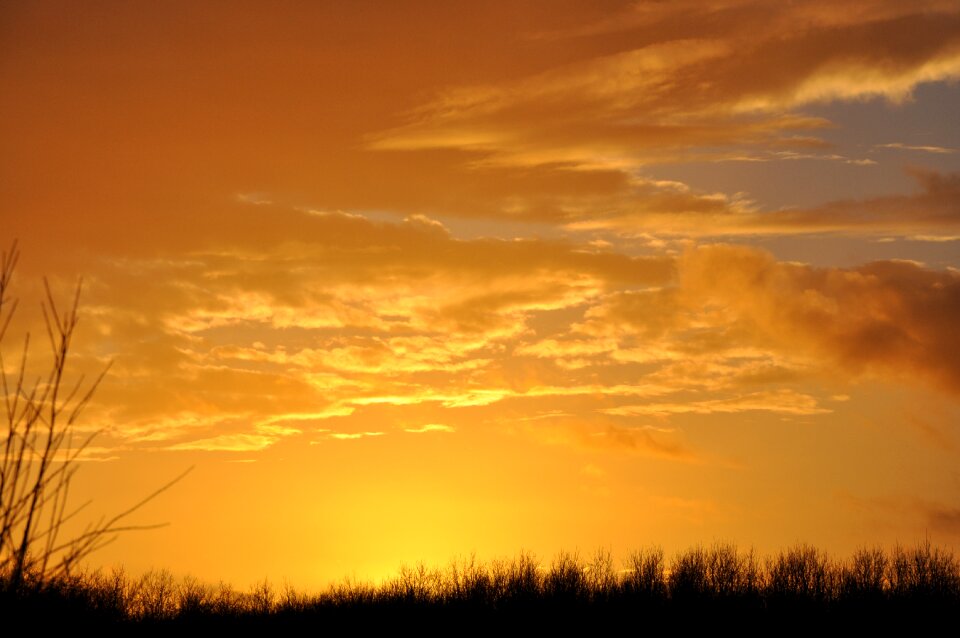Landscape view evening sky